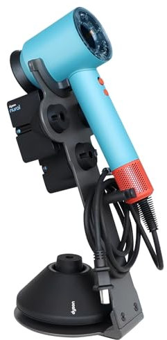 CATOOMUU Dyson Supersonic Haartrockner-Ständer, Aufbewahrungsregal für Dyson Föhn, Düsen, Kabel, Metallständer mit Anti-Rutsch-Pads, Pulverbeschichtet, Legierter Stahl