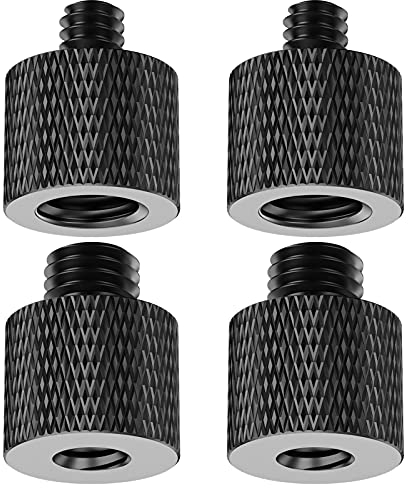 Rigych Schraube Adapter 3/8“ auf 1/4“ und 1/4“ auf 3/8“ Stativ Adapter, Gewindeadapter für Kamerastative, Einbeinstativ, Mikrofonstativ, Lampenstative, 4 Stück