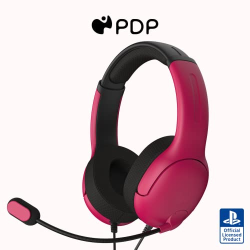PDP AIRLITE Wired Headset Red with Noise Cancelling Microphone for Sony Playstation PS5 - PS4, Officially Licensed