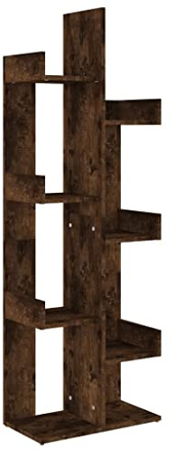vidaXL Bücherschrank, Bücherregal mit viel Stauraum, Standregal für Wohnzimmer, Büroregal Aktenregal Regal, Räuchereiche Holzwerkstoff