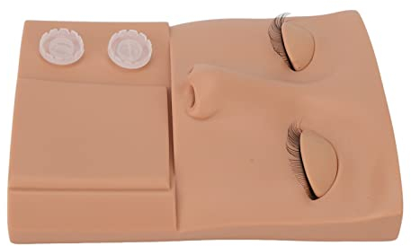Demeras Wimpernverl?ngerungs-Schaufensterpuppe, PVC mit hoher Simulation, einfache Reinigung, wiederverwendbarer Wimpern-Schaufensterpuppenkopf, bessere ¨¹bung f¨¹r das Training(Hautfarbe)
