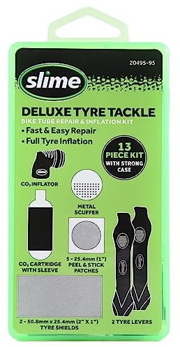 Slime 20495-95 Radreifen-Reparaturset, Deluxe Set für die Reparatur von Reifenschläuchen mit Pumpenset
