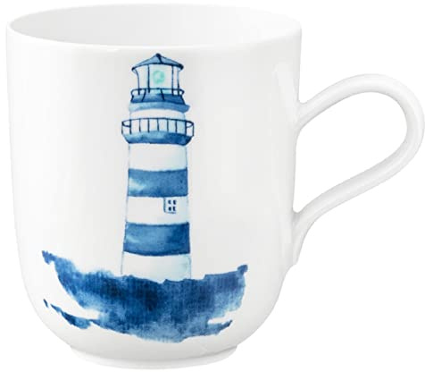 Seltmann Weiden Zusatzsortiment Becher mit Henkel 0,40 l (Liberty) rund Leuchtturm blau-weiß blau [SP] UVP:15,9