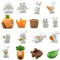 17 Stücke Miniatur Kaninchen Figuren Osterhasen, Bunny Figuren Ornamente, Osterdekoration Kleines Geschenk, Kuchen Topper, für Kinder Feengarten Landschaft Bonsai Frühling Deko Gastgeschenke Party
