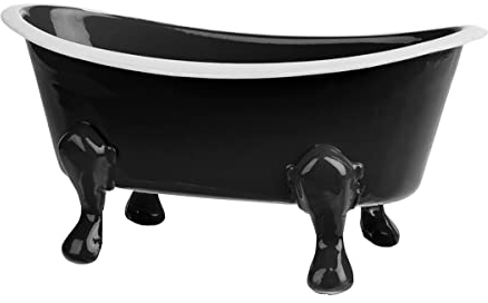 Rustikale Emaille, 1 Stück, 14 cm, Metall, Krallenfuß, Mini-Badewanne, Seifenschale, Mini-Badewanne, Dekoration, Klauenfuß, Wanne, Seifenbehälter, Kollektion (schwarz)