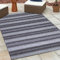 HomebyHome Outdoor Läufer Wetterfest 80x150 cm Sisal Optik Streifen Design Läufer Schwarz - Balkon Teppich Wasserfest Küchenläufer - Für Garten, Terasse, Camping, Außenbereich Teppich