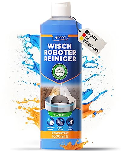 Qindoo 1L Reinigungsmittel für Wischroboter I Gewerbe Privat Firmen I starker Bodenreiniger Konzentrat – mit der Kraft für Haus, Büro, Läden, Lokale, Studios, Reiniger Saugroboter (1 Liter)