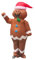 Arokibui Inflatable Gingerbread Man Costume Blow up Gingerbread Costume Cosplay Party Halloween Costume Christmas Costume Christmas Decoration