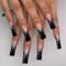 Kaiperala 24pcs Long Coffin False Nails French Black Tip Stick on Nails Press on Nails Glue-on Nails Removable Fake Nails Women Girls Nail Art Accessories