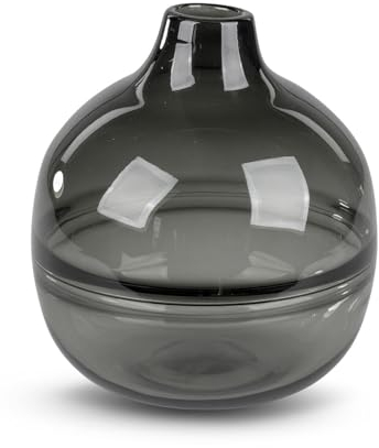 Vase Rauch-schwarz | Glasvase Kugelvase Blumenvase Dekoobjekt | 22x22 cm