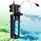 TARARIUM Filtre d'aquarium U-V pour 70 à 200 gallons, filtre d'aquarium de 200 GPH avec 5 W U-V vert clair propre machine submersible puissante pompe interne filtre interne pour tortues eau salée eau
