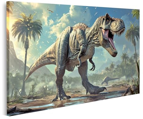 islandburner Prime Bild auf Leinwand König Dino T-Rex: Symbol der prähistorischen Stärke - Wandbild KCPY Kinderzimmer Museum für Naturkunde Bilder Wandbilder Poster