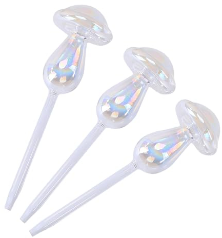 BAIRU 3 Stück Glaspflanzen, selbstbewässernde Glühbirnen, automatische Bewässerung, Pflanzgefäßeinsatz, Topfpflanze, Pilz-Bewässerungskugeln, Gerät, bunt