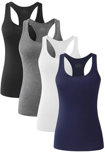 vislivin Sport Tank Tops Damen Workout Tanktops Racerback Yoga Atmungsaktives Shirts-4er Pack