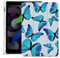 MAYCARI Cute Kawaii Butterfly Case for 10.2-inch iPad (7th/8th/9th Generation) with Pencil Holder, Auto Sleep/Wake, Blue Girly Cartoon Soft TPU Back Cover for iPad 7th/8th/9th Generation