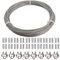 50m Cuerda de Alambre de Acero Inoxidable, Cable de Acero 3mm Recubierto PVC 7x7 con 8 Abrazaderas Cuerda, 20 Virolas de Aluminio, Suspensión Cable de Metal Tendedero Jardín Exteriores (Plata-3mm)