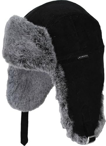 bugatti Fliegermütze mit Ohrenklappen - warme Wintermütze für Herren - Tschapka mit Kunstpelz - One Size