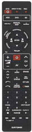 EUR7729KE0 Telecomando di Ricambio Adatto Per Panasonic Blu-Ray Disc/DVD HDD HDMI TV Recorder DMR-E55P9 DMR-E55S DMR-EH50P DMR-EH60 DMR-ES10 DMR-E55K DVD DMR-EH50