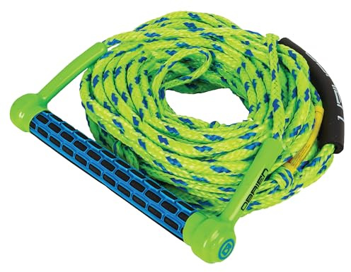 O'Brien Floating Water Ski Rope with Handle - 75' 2-Section Combo, EVA Grip & Aluminum Core for Watersports