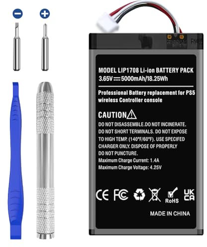 WAEUUKKPO PS5 Controller Akku, Ersatzakku mit hoher Kapazität LIP1708 für Sony PS5 Playstation 5 DualSense CFI-ZCT1W Wireless Controller mit Toolkits (1 Stück)