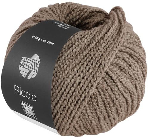 LANA GROSSA Riccio | Kuschelweiches, strukturiertes Garn aus Pima Baumwolle | Handstrickgarn aus 84% Baumwolle & 16% Polyamid | 50g Wolle zum Stricken & Häkeln | 110m Garn FB 23