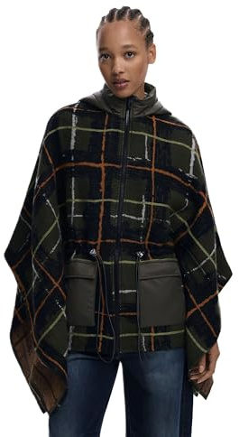 Desigual PONCHO_CHECKS KHAKI ALDAM, 4002 KHAKI, U