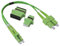 Conectra® - Glasfaserkabel Set mit passenden Adaptern | LC/UPC auf SC/UPC | Farbe Lime Green | OM5 | Multimode | Duplex | ideal für FTTH Heimnetzwerke (Länge 25 cm)