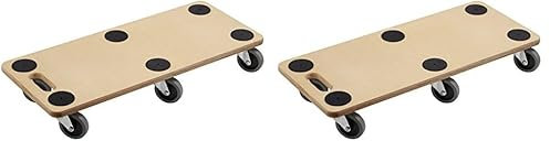 Metafranc Transportroller 680 x 290 mm - 300 kg Tragkraft - Sperrholz - TPE-Räder/Möbelroller/Transporthilfe für Umzug/Rollwagen für Möbel-Transport/Kistenroller aus Holz / 821420
