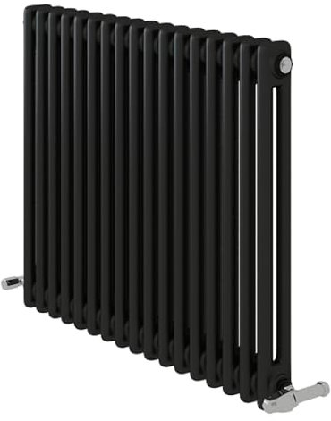 iBathUK Regency Traditional Horizontal Column Radiator, Double Panel, Raw Metal Iron Style Radiators for Bathroom,Kitchen,Living Room 600 x 785mm