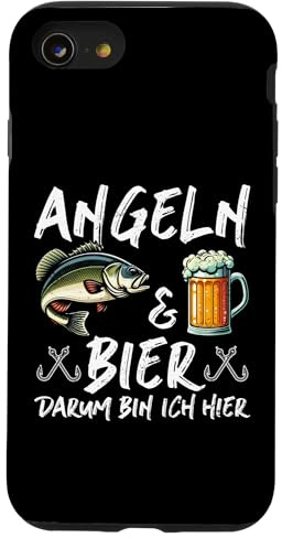 Angeln & Bier Darum Bin Ich Hier Angler Fischerverein Hülle für iPhone SE (2020) / 7 / 8