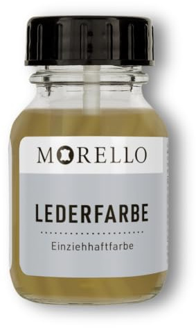 Morello Lederfarbe Gold 40 ml, farbintensive Glattleder Einzieh-Farbe | Ideal zum Auffrischen & Umfärben, geeignet zur Leder Reparatur, Profi-Qualität für Sneaker, Schuhe, Taschen