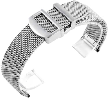 WTNZBAEM Leichtes, super atmungsaktives Herren-Uhrenarmband im gewebten Mesh-Stil aus massivem Stahl, 20–22 mm, kompatibel mit dem portugiesischen Armband von IWC Portofino