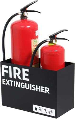 Feuerlöscherkasten Eisenschweißen, Halten Sie 2 X 1-8kg Feuerlöscher, Feuerlöscherständer Für Display, Freistehender Feuerlöscherhalter, Black