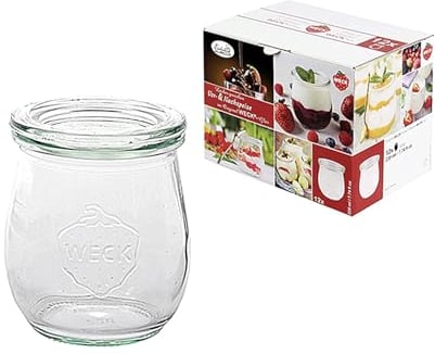 Weck Tulpenformgläser 220 ml 4er Karton (Gläser in Tulpenform, optimal für Nachspeißen, mit 60 mm RR-Deckel) 619, Durchsichtig