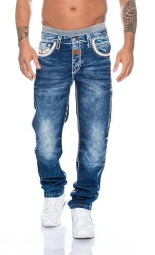 Cipo & Baxx Herren Nähte Jeans Hose