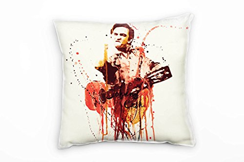 Paul Sinus Art Johnny Cash Deko Kissen mit Füllung 40x40cm für Couch Sofa Lounge Zierkissen - Dekoration zum Wohlfühlen