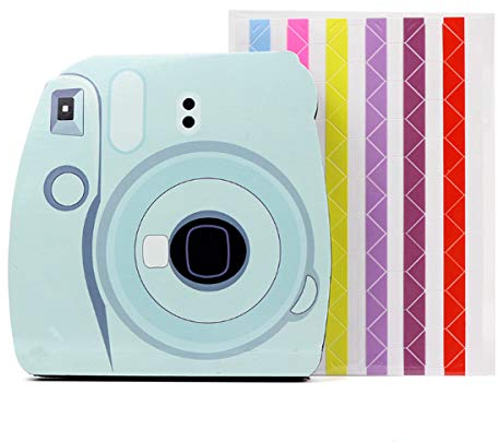 jxe Einzigartige Universal DIY Fotobuch Album mit Grenze Aufkleber für Fujifilm Instax Mini 70/90/7S/8/9 7,6 cm 12,7 cm quadratisch SQ10 SQ6 Sofortbildkamera Filme – Blau