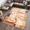 TAPISO Atlas Teppich Kurzflor Streifen Bumerang Creme Beige Braun Meliert Wohnzimmer Schlafzimmer Vintage Modern ÖKOTEX 140 x 200 cm