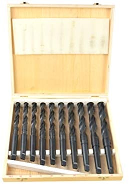 BSD Morsekegel Bohrer Set - HSS Bohrersatz, Spiralbohrersatz, Bohrerset mit MK2 Morsekegelschaft, Konus-Bohrer, Metalbohrer Set - 14,5-23mm - 10 Teilig