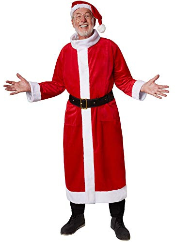 dressforfun 900842 Herren Weihnachtsmann Kostüm, rot, mit langem Mantel und breitem Gürtel - diverse Größen - (L | Nr. 303465)
