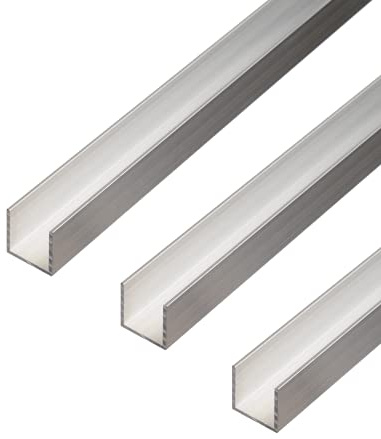 Alberts 498481 U-Profil | Aluminium, natur | 1000 x 20 x 20 mm | 3er Set