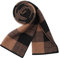 WANYING Herren Strickschal 6% Wolle Gestrickter Schal Winter Herbst Herrenschal Wolleschal Casual Business Gentleman - Kariert Schwarz & Braun
