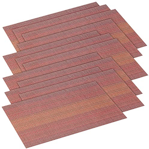 Rosenstein & Söhne Platzdeckchen: 12er-Set abwaschbare PVC-Polyester-Tischsets, 45 x 30 cm (Tischmatte Esstisch, Kunststoff-Tischset, Decke)