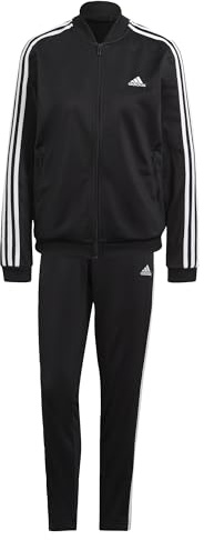 adidas Damen Essentials 3-Stripes Track Suit, Black, S Tall