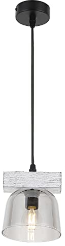 Rabalux 3118 Hängeleuchte CARDAMOM Metall/Holz Silbereiche E14 1x MAX 40W H:120cm L:12cm Ø12cm dimmbar