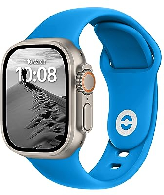 DONEGANI SB for Apple Watch Strap Ultra 2 Se 10 40mm 44mm 46mm 42mm 45mm 41mm 38mm 49mm Series 10 9 8 7 6 5 4 3 Band Women Men Sport Silicone Ocean Blue