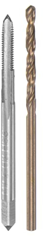 sourcing map Gewindebohrer- und Bit-Sets, M2,5 x 0,45 H2 Maschinengewindebohrer mit gerader Nut, 2 mm M35 Kobalt-Schnellarbeitsstahl (HSS-CO) Spiralbohrer