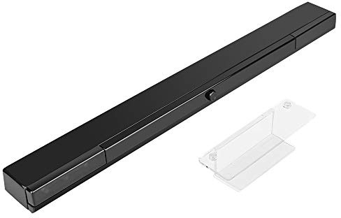 LUCXXI Wii Wireless Sensor Bar, for Wii Sensor Bar Replacement Compatible with Nintendo Wii/Wii U Console with Stable Stand, Black