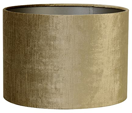 Lampenschirm Zylinder in Velours Gold Bronze Seidenglanz für Tischleuchte Tischlampe 30-30-21