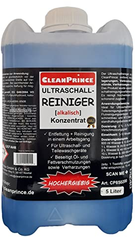 CleanPrince Ultraschallreiniger 5 Liter alkalisch | blau flüssig